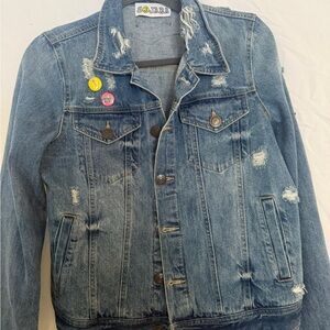 SOJARA Women's Distressed Blue Jean Jacket